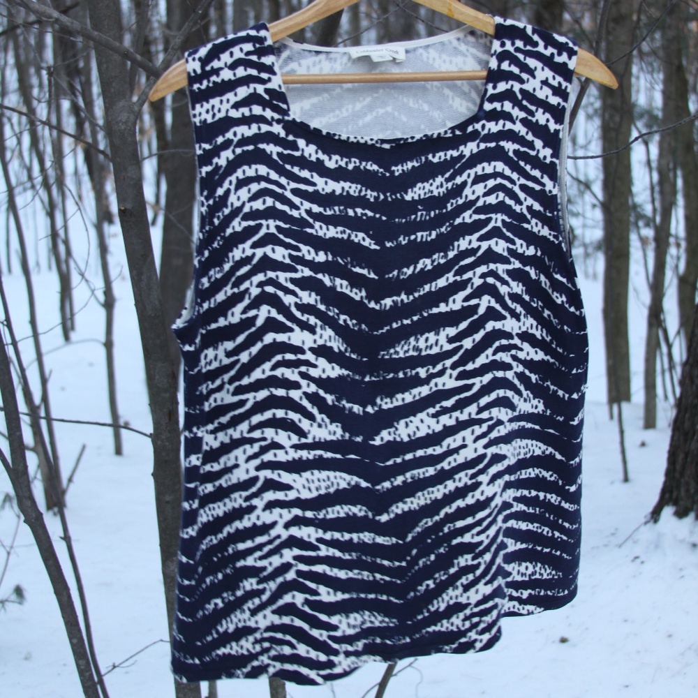 Patterned knit tank top - 70% Silk/30% Cotton
